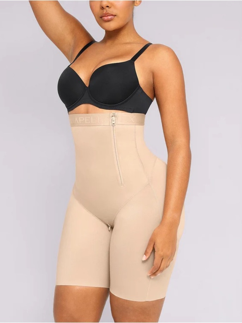 Shapellx Boot Yeah Silk Sculpt High Waisted Shapewear Shorts Beige Large NWT